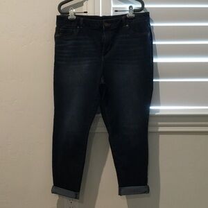 d. jeans Dark Blue Boyfriend Jeans - Rolled Cuff